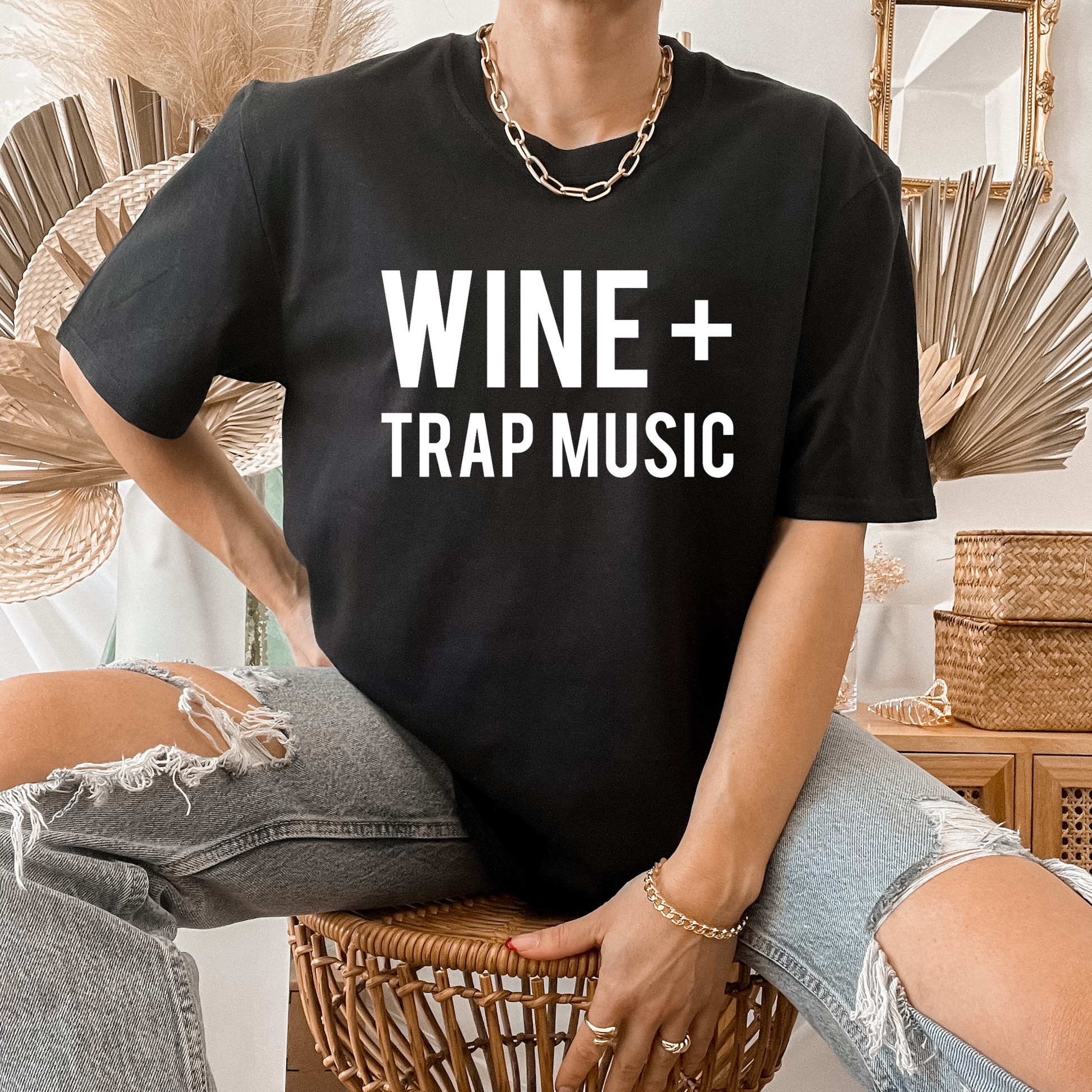 Wine & Trap Music T-Shirt Black