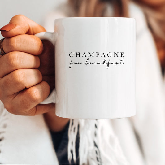 Champagne For Breakfast Mug White