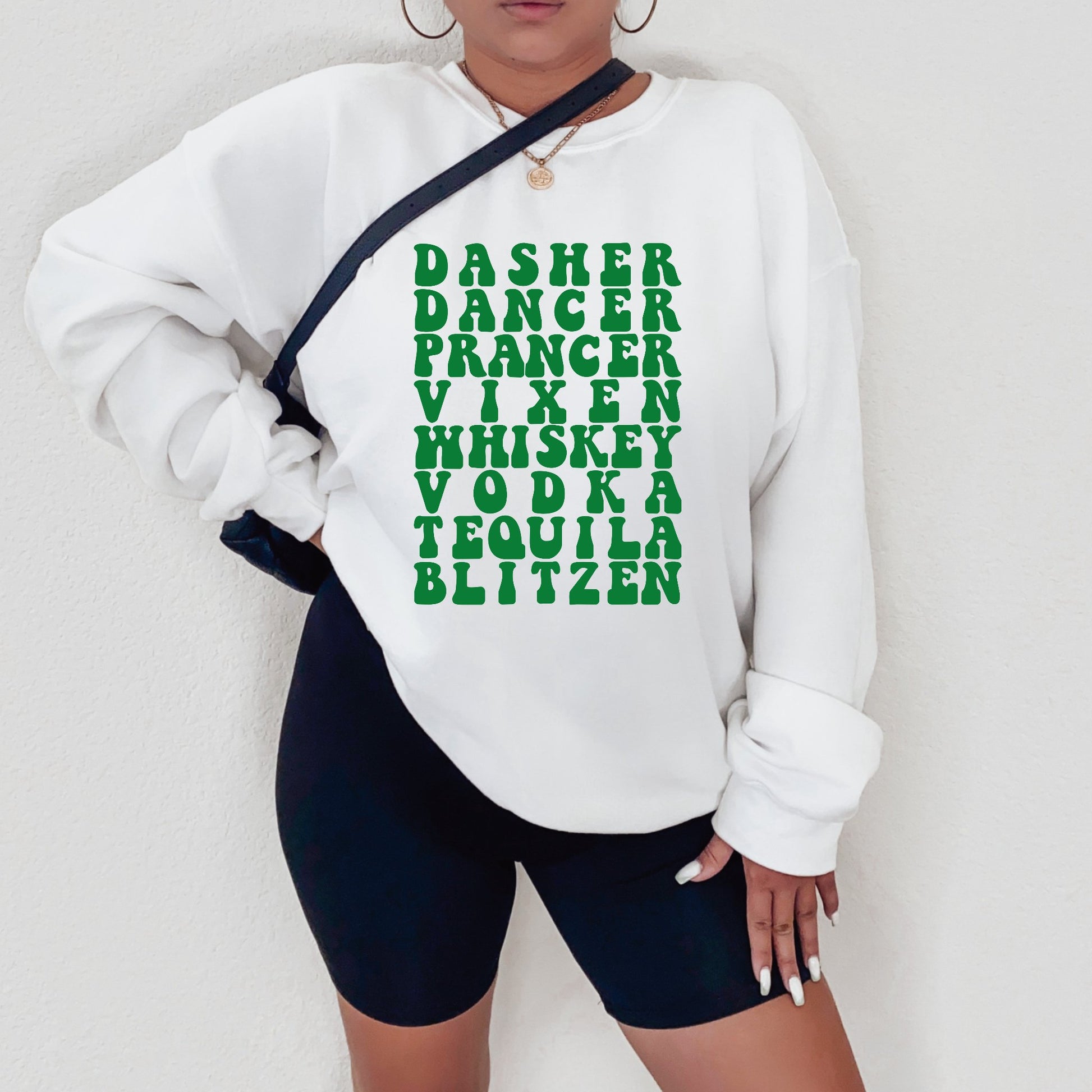 Dasher Dancer Vixen Sweatshirt Green