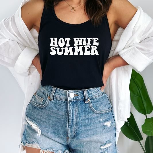 Hot Wife Summer Tank Top Black